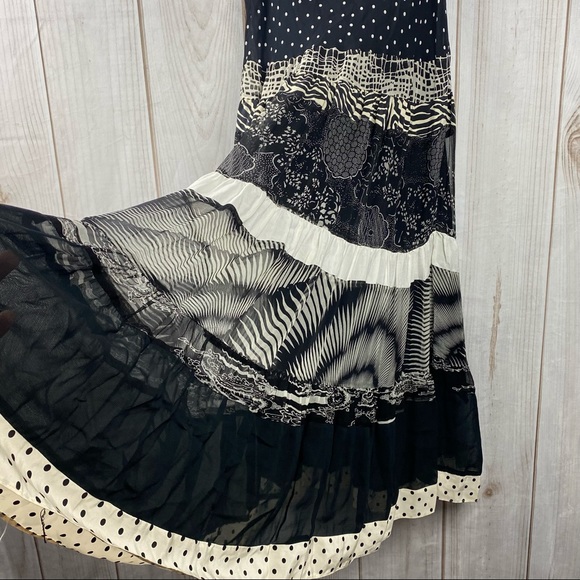 Nathalie Seaver Vintage Multi Pattern Ruffle Maxi Skirt - Size 1 - Picture 6 of 11